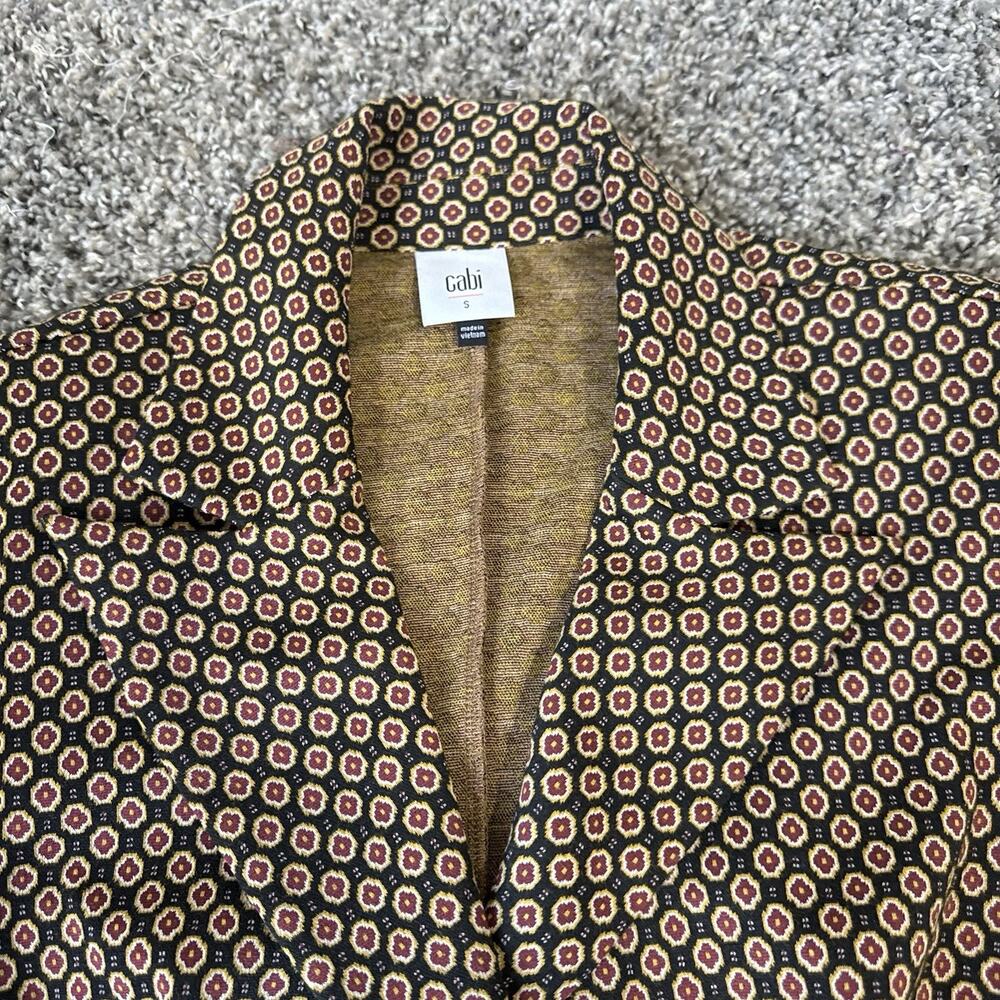 Cabi Dandy Blazer Size S Stretch Brown Prints Preppy Career Office Business NEW - Picture 4 of 6